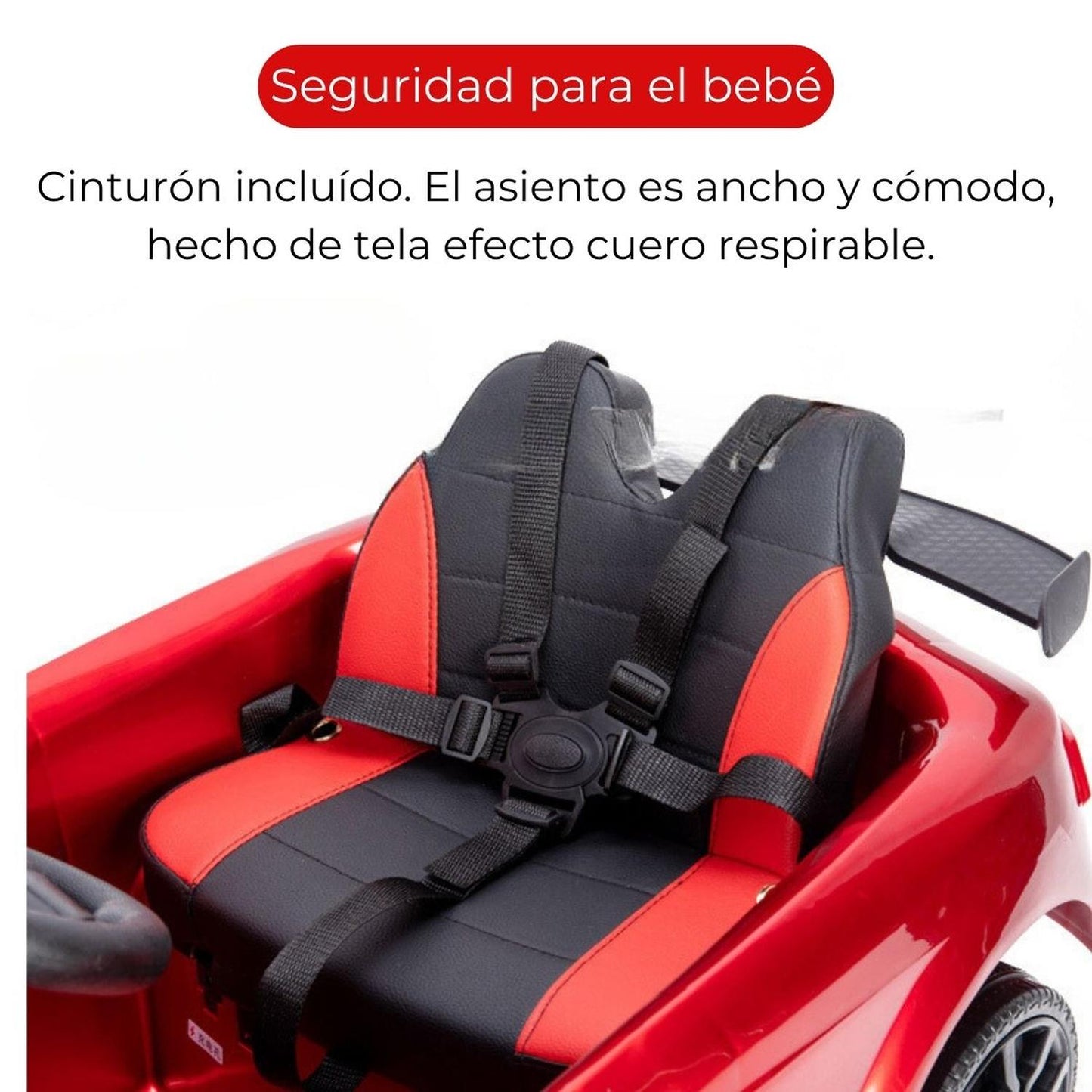 Auto deportivo a bateria para niños Control Remoto Música y Luces