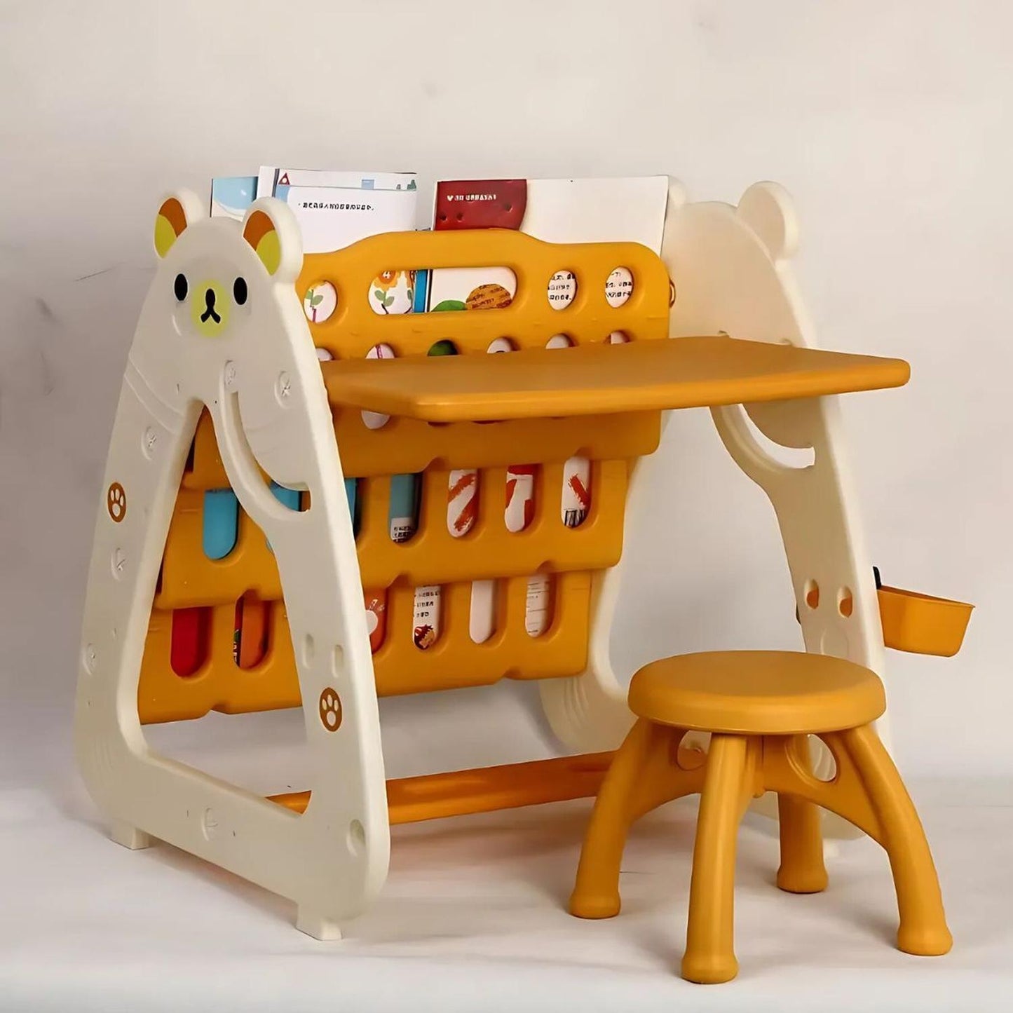 Set Mesa y Silla Bebé Niños con Estante y Pizarra 3 en 1