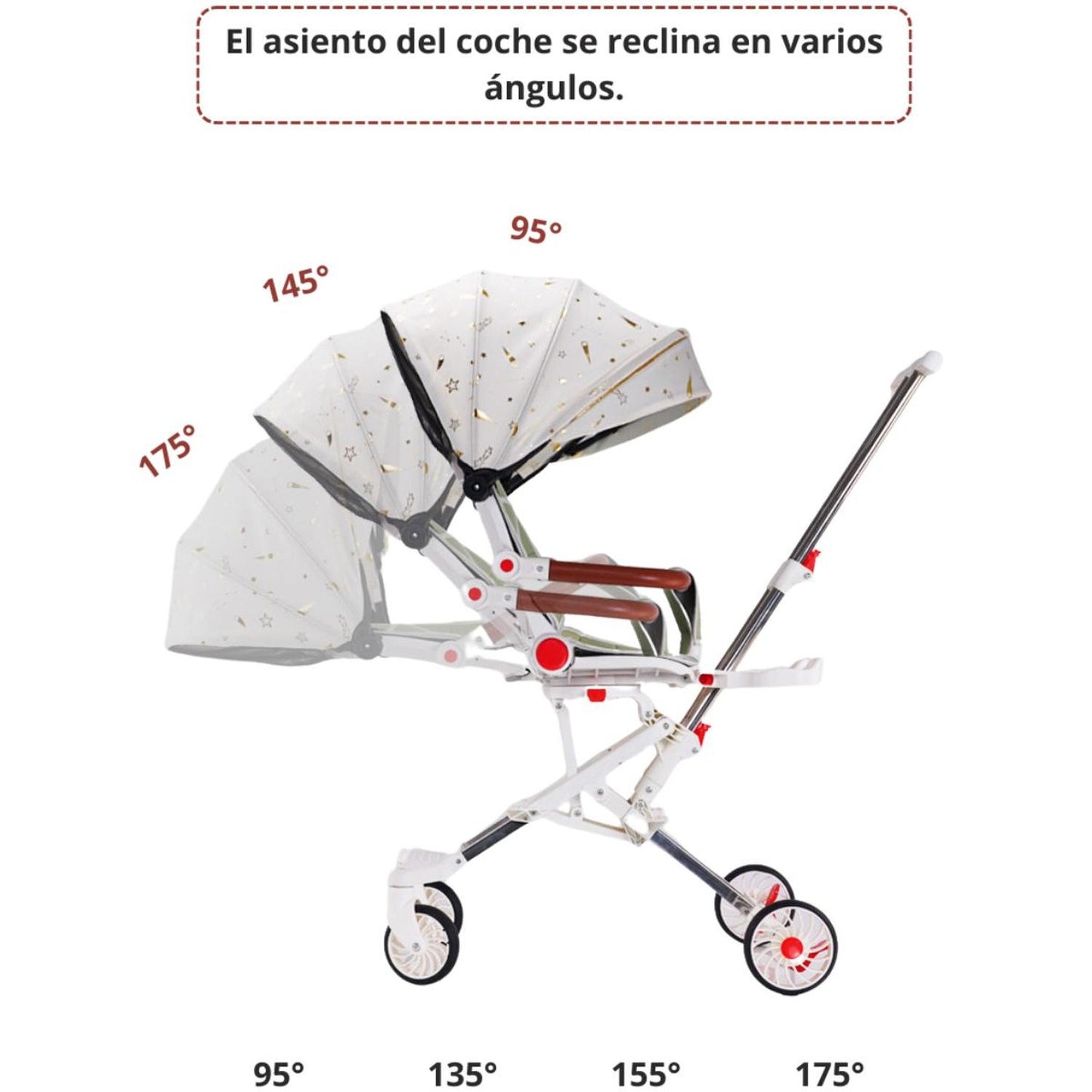 Coche Paraguas de Paseo para Bebé Plegable Y Reclinable Ultra liviano y Resistente