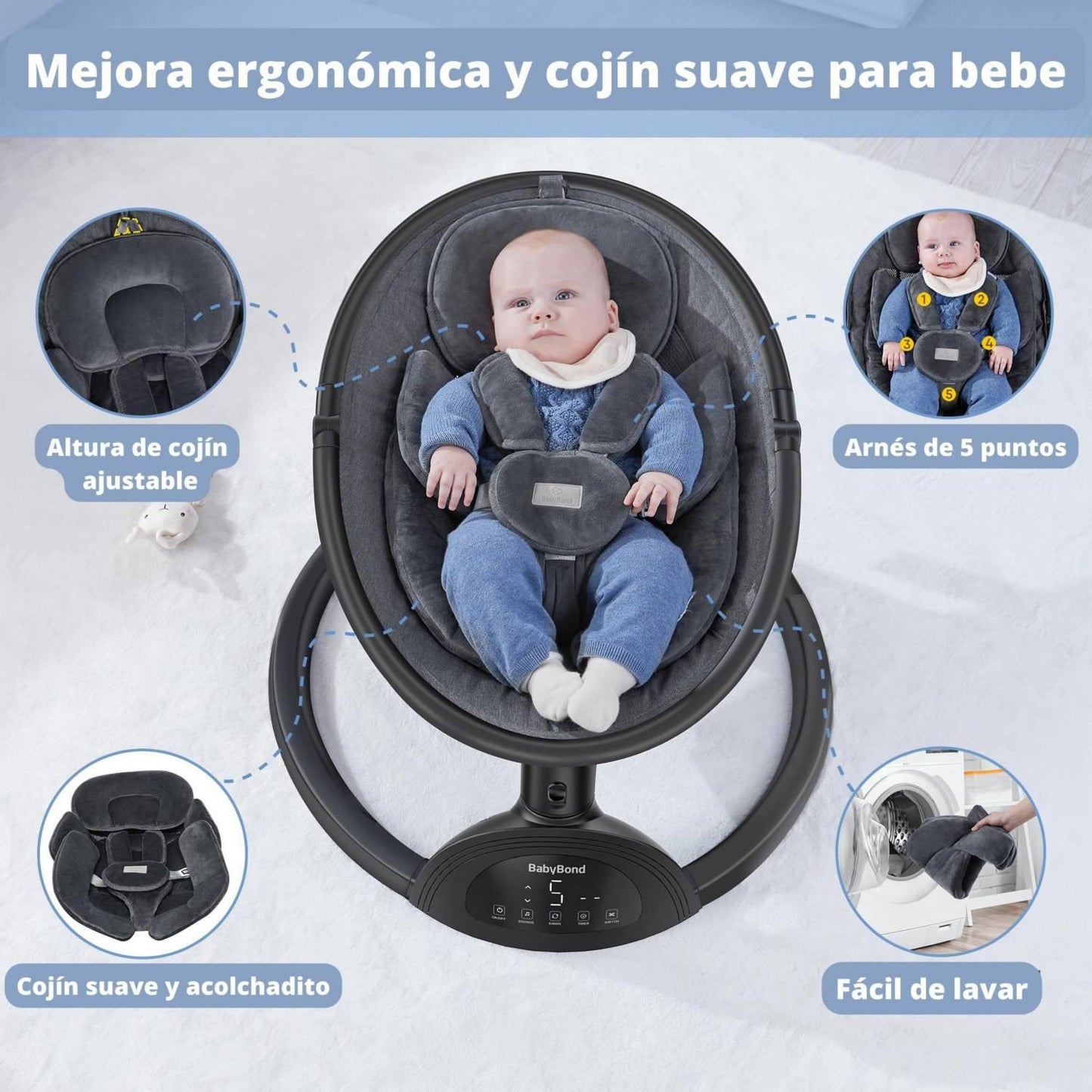 Silla Mecedora portátil recargable Babybond