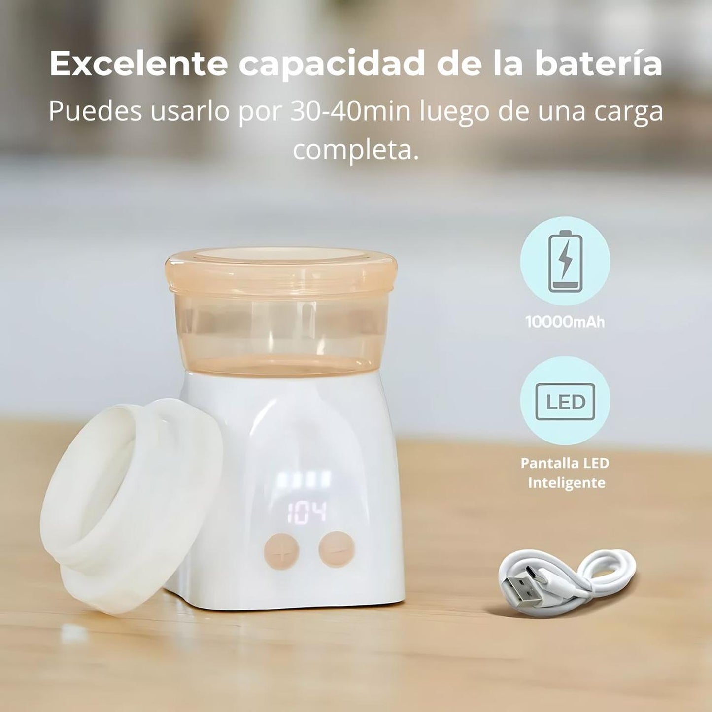 Calentador de mamaderas portable Inalámbrico recargable Babybond