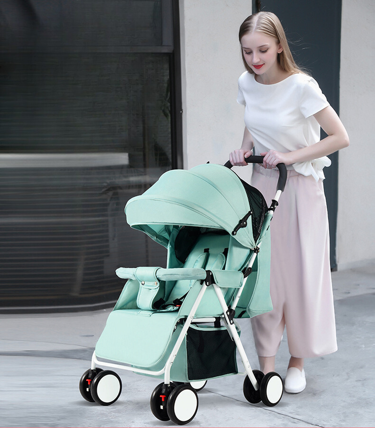 Coche De Paseo para Bebé Paraguas Plegable Reclinable y Liviano