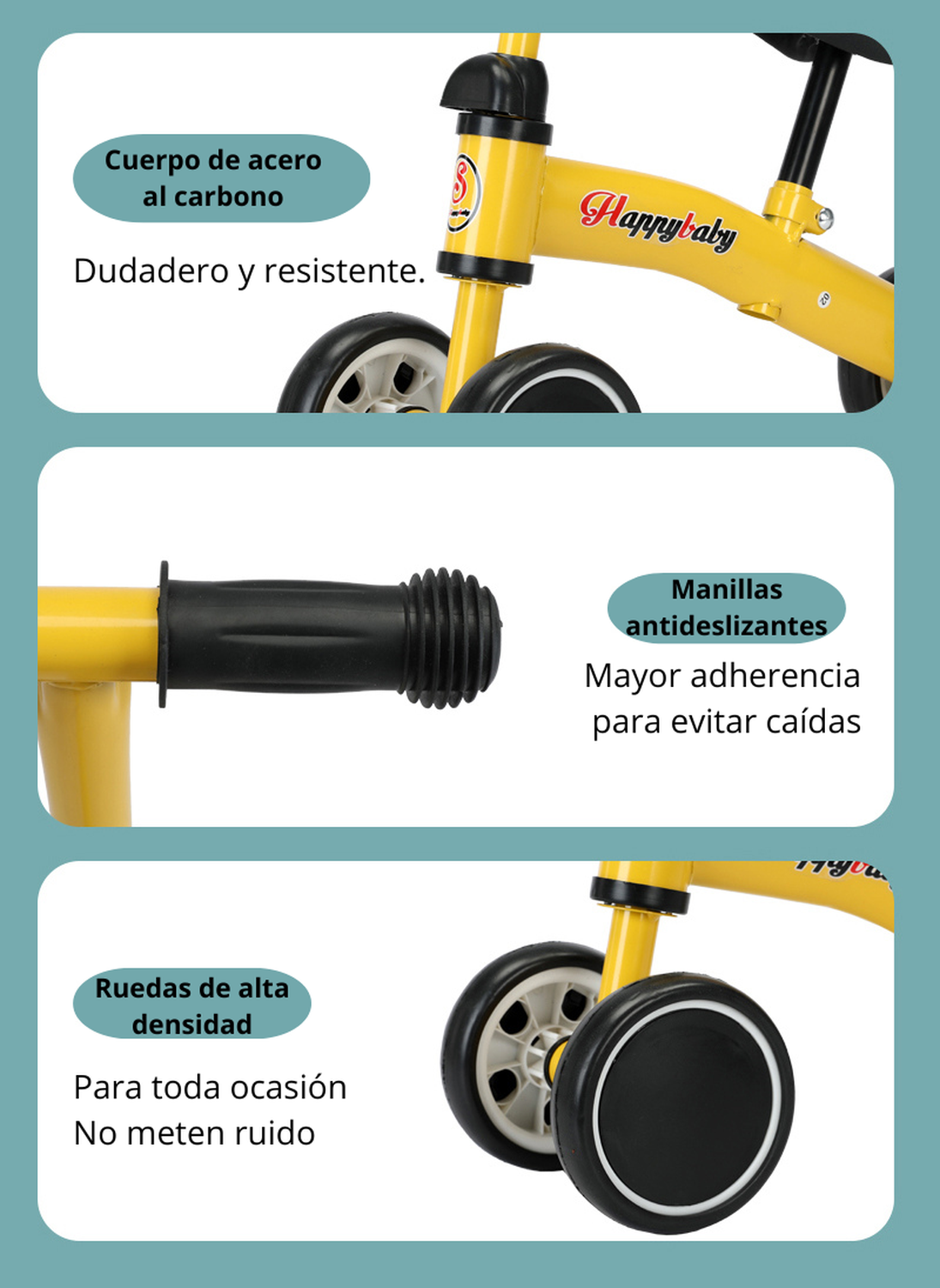 Triciclo Correpasillos De Aprendizaje 4 Ruedas