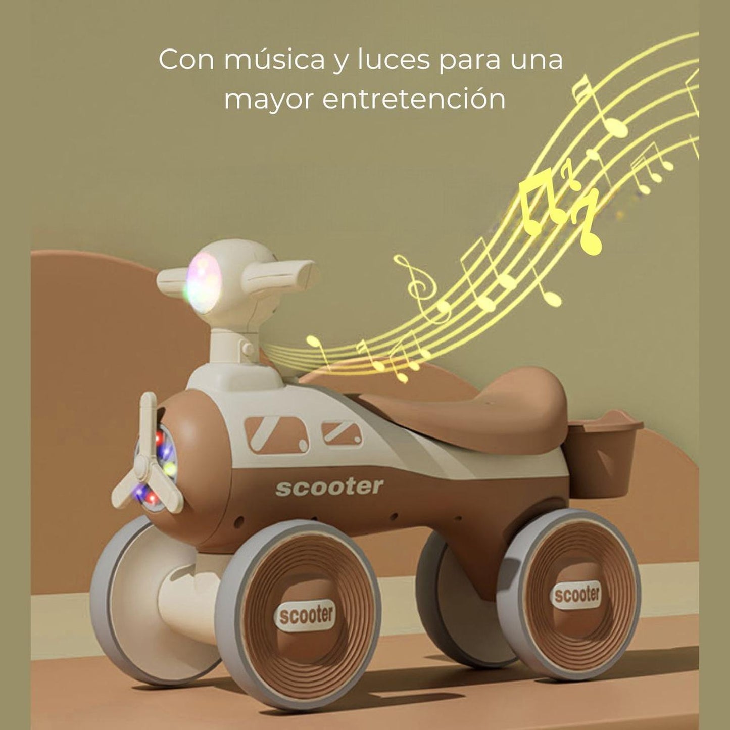 Triciclo Correpasillos con Hélice Bebés Niños Música Luces