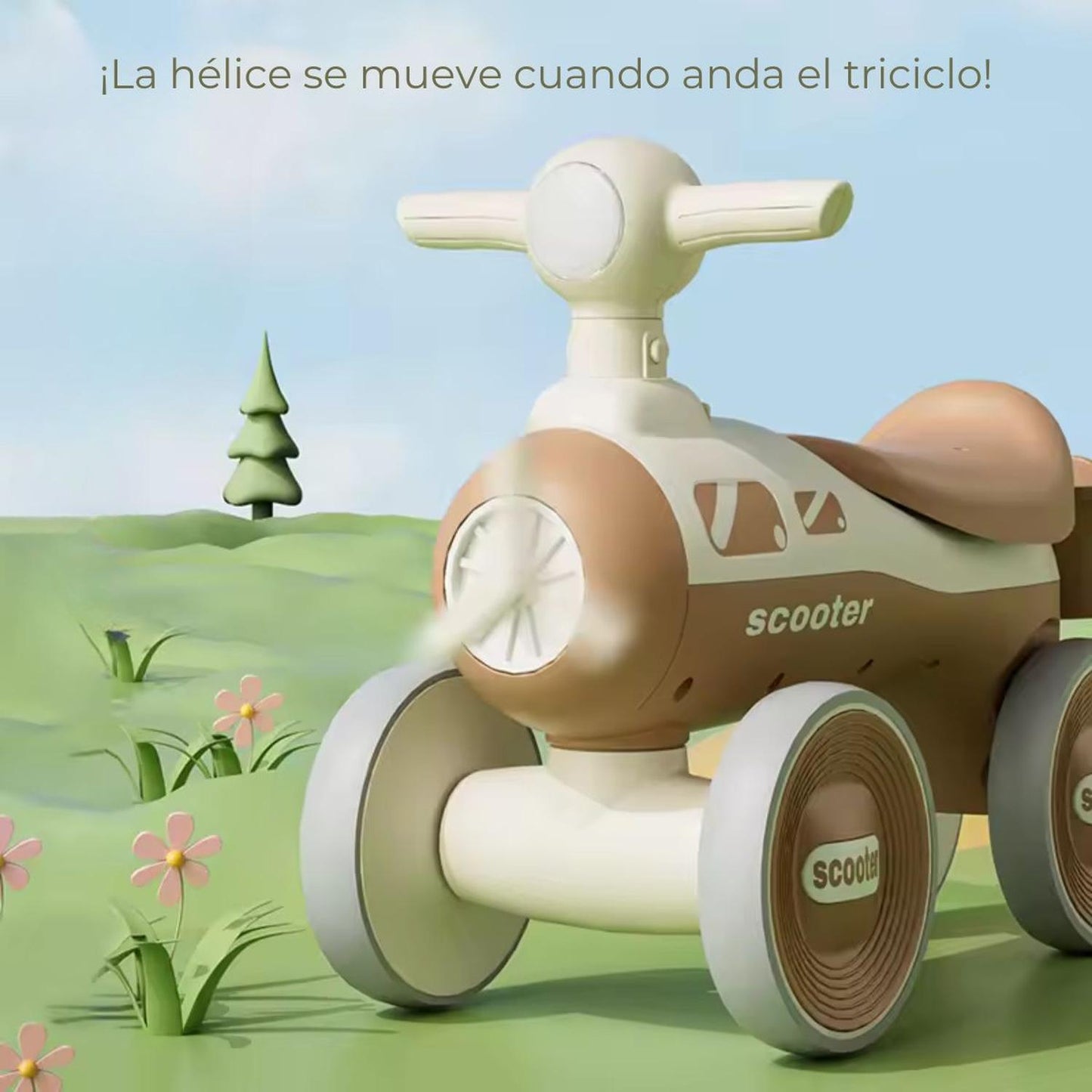 Triciclo Correpasillos con Hélice Bebés Niños Música Luces