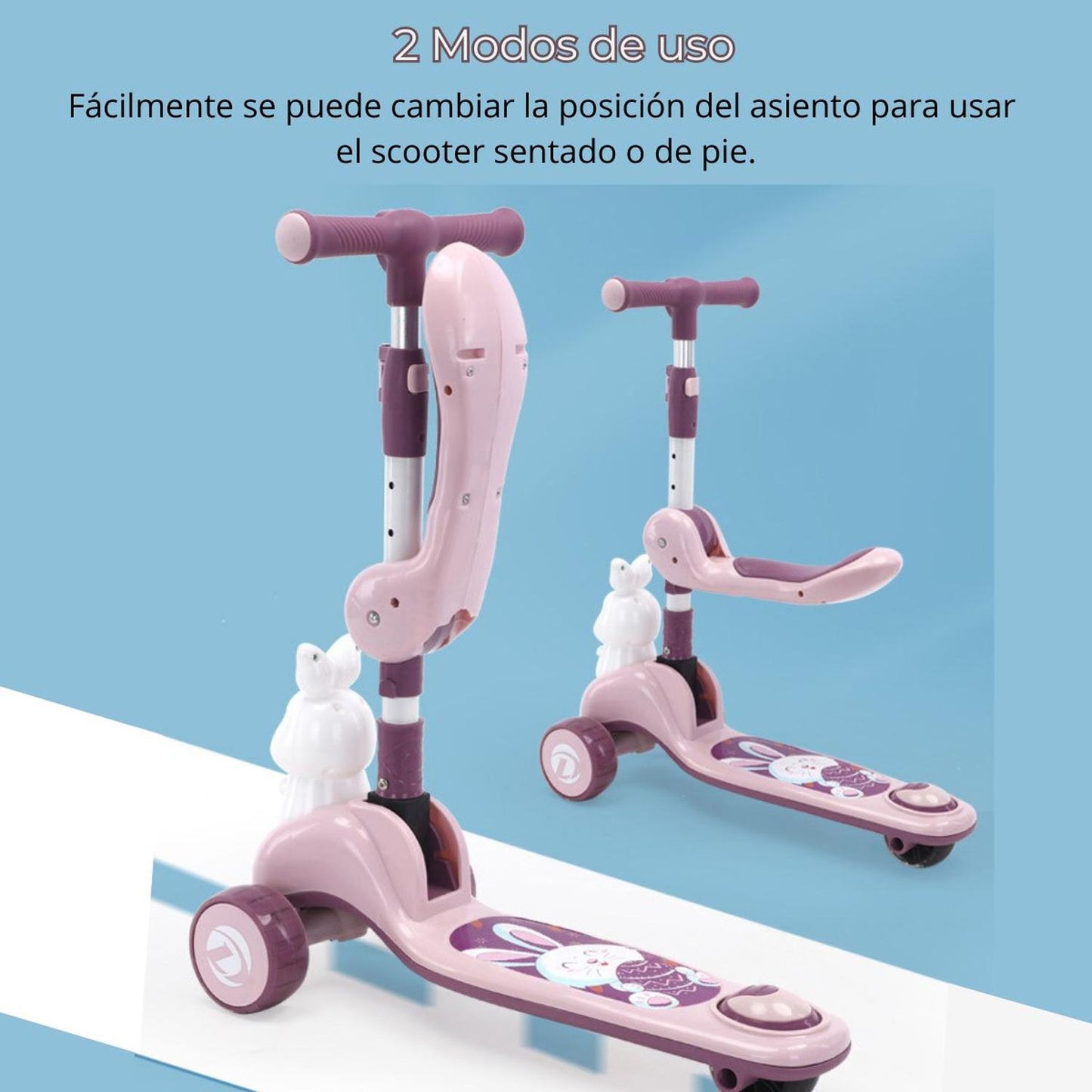 Scooter 3 ruedas con Asiento para Bebés Musical con Luces