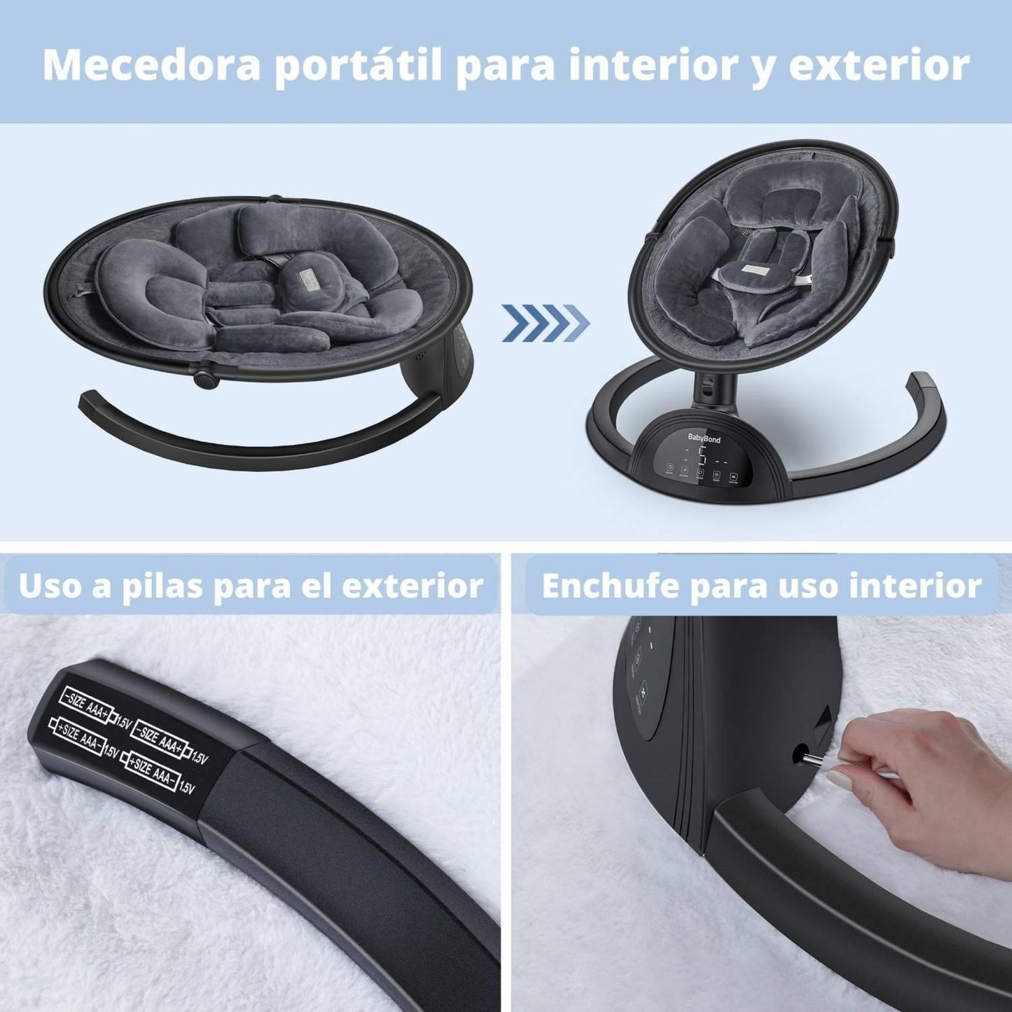 Silla Mecedora portátil recargable Babybond